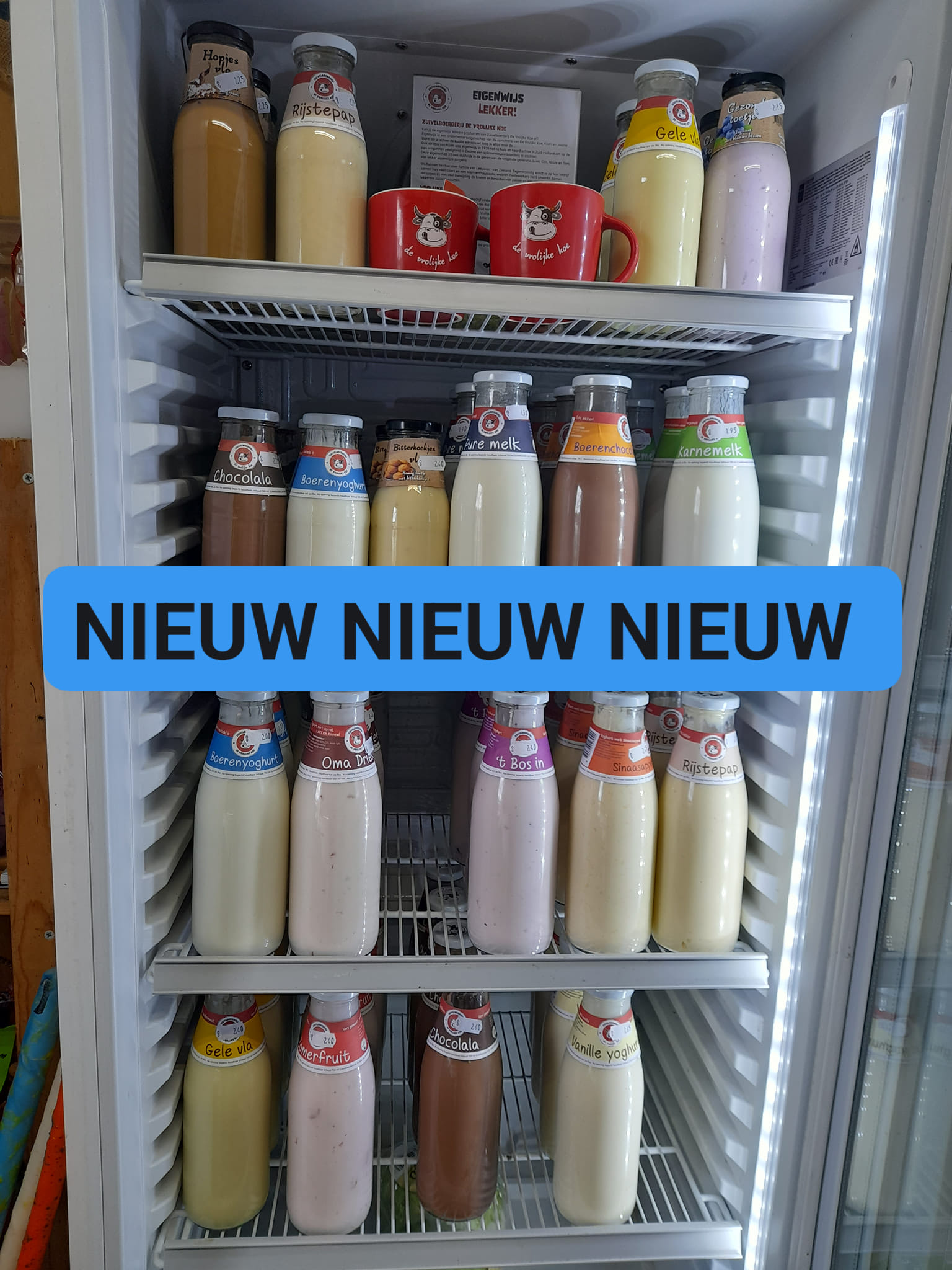 Zuivel van Zuivelboerderij De Vroelijke Koe bij Boerderijwinkel Lensink.